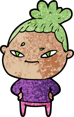 Bir insan tarafından çizilmiş karikatür kadın.