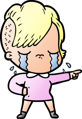 Bir insan tarafından çizilmiş ağlayan bir kız.