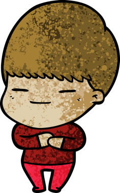 Bir insan tarafından çizilmiş kendini beğenmiş bir çocuk.