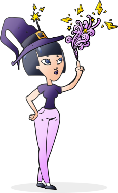 Bir insan tarafından çizilmiş serbest çizim cadı büyüsü.