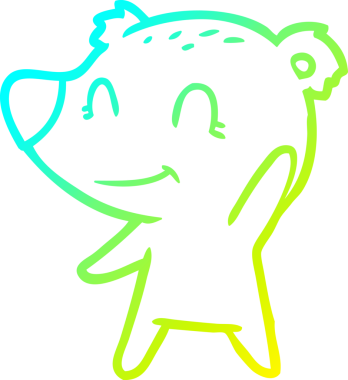 Bir insan tarafından çizilmiş dost canlısı bir ayı çizgi filmi.