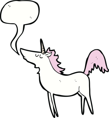 Bir insan tarafından çizilmiş tek boynuzlu at.