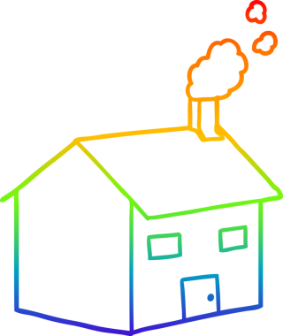 gökkuşağı gradyan çizgi çizimi bir insan tarafından çizilmiş bir çizgi ev