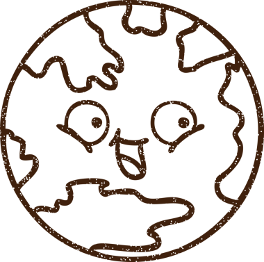 Bir insan tarafından çizilen Dünya Kömür Çizimi