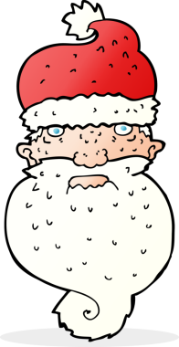 Bir insan tarafından çizilmiş acımasız Noel Baba yüzü.