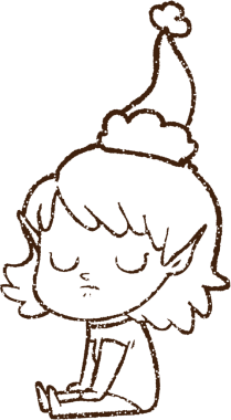 Noel Elf Kömürü Bir insan tarafından çizilmiş