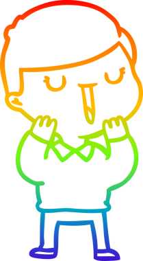 gökkuşağı gradyan çizgi çizimi bir insan tarafından çizilmiş mutlu bir çocuk