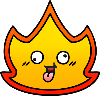 Bir insanın çizdiği ateşin gölgeli çizgi filmi.