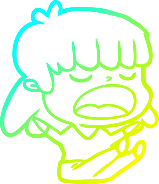 Bir insan tarafından yüksek sesle çizilmiş bir karikatür kadın çizimi.