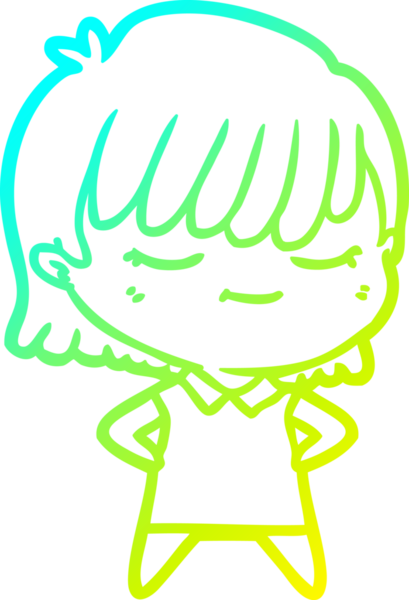 Bir insan tarafından çizilmiş bir karikatür kadın çizimi.