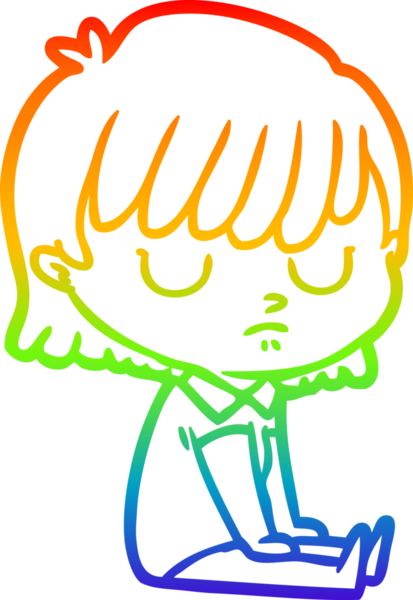 gökkuşağı gradyan çizimi bir insan tarafından çizilmiş bir karikatür kadın