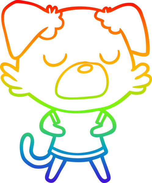 gökkuşağı gradyan çizimi bir insan tarafından çizilmiş bir çizgi köpek