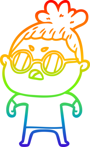 Gökkuşağı gradyan çizimi bir insan tarafından çizilmiş bir çizgi film.