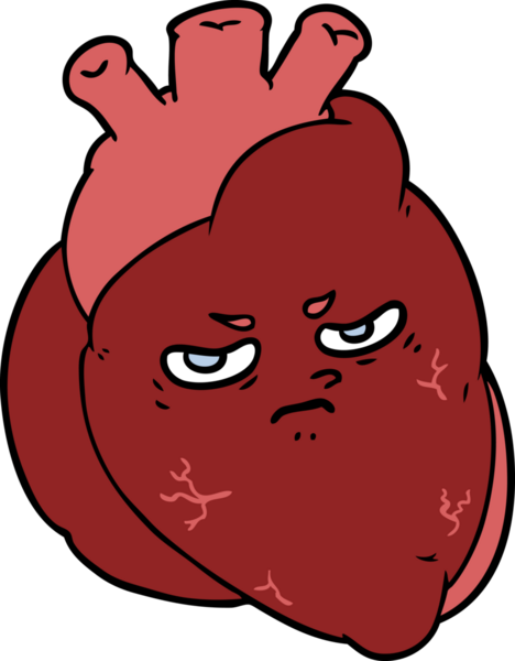 Bir insan tarafından çizilmiş karikatür kalp.