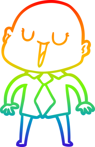 gökkuşağı gradyan çizimi mutlu bir çizgi kel adamın çizimi bir insan tarafından çizildi