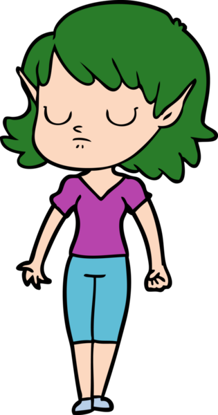 Bir insan tarafından çizilmiş bir elf kızı.