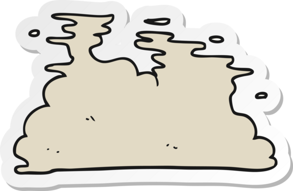 Bir insan tarafından çizilmiş karikatür buharı etiketi.