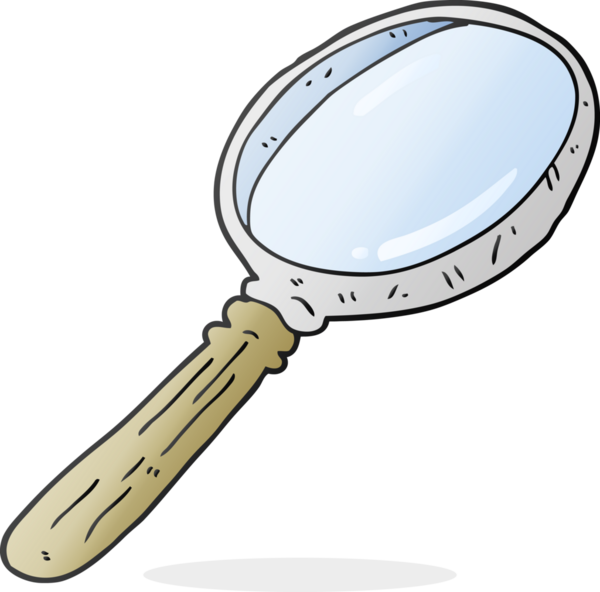 Bir insan tarafından çizilmiş el yazısıyla çizilmiş büyüteç.