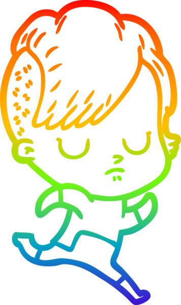 gökkuşağı gradyan çizimi bir insan tarafından çizilmiş bir karikatür kadın