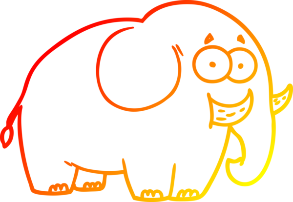 Bir insan tarafından çizilmiş karikatür fili çizimi