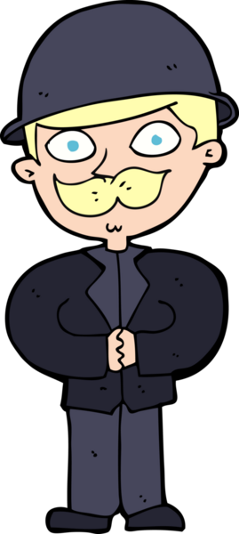 Bir insan tarafından çizilmiş melon şapkalı bir adam.