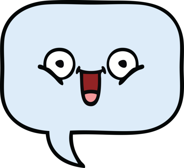 Bir insan tarafından çizilmiş şirin bir konuşma balonu karikatürü.