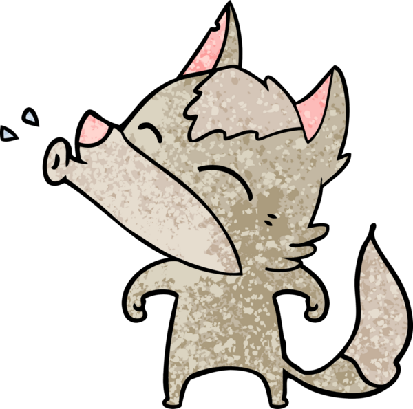 Bir insan tarafından çizilmiş uluyan kurt çizgi filmi.