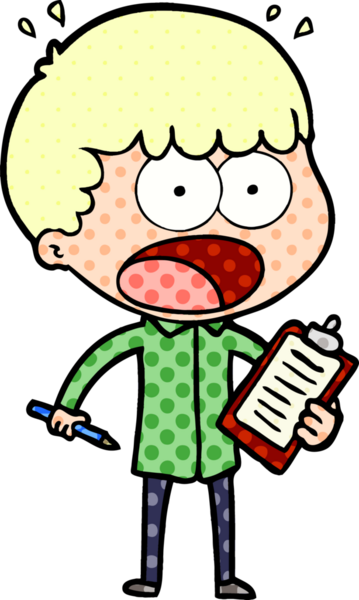 Bir insan tarafından çizilmiş pano ve kalemle şok olmuş bir adam.