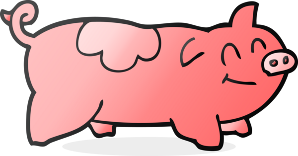 Bir insan tarafından çizilmiş serbest çizim domuz.