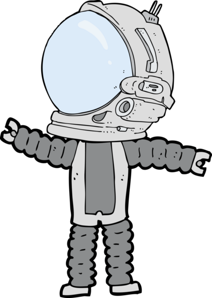 Bir insan tarafından çizilmiş bir astronot.