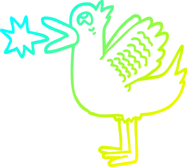 Bir insan tarafından çizilen vaklayan ördeğin soğuk gradyan çizimi.