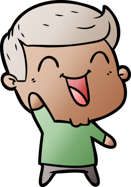 Bir insan tarafından çizilmiş gülen çizgi film adamı.