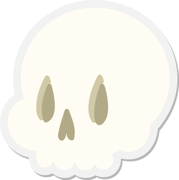 Bir insan tarafından çizilmiş ürkütücü kafatası çıkartması.