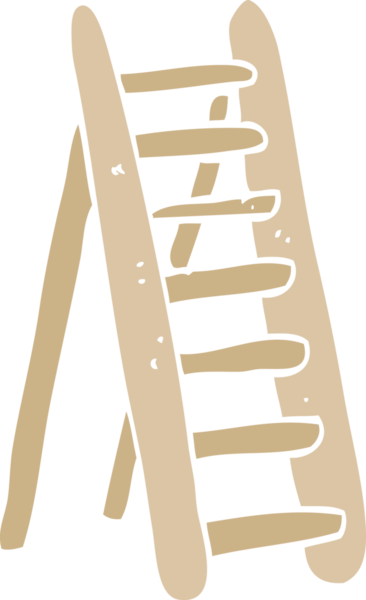 Bir insan tarafından çizilen merdiven düz renk çizimi