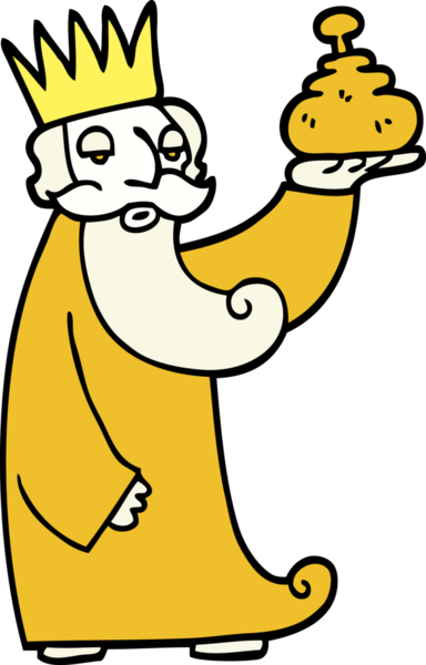 Üç bilge adamdan biri bir insan tarafından elle çizilmiş karikatür.