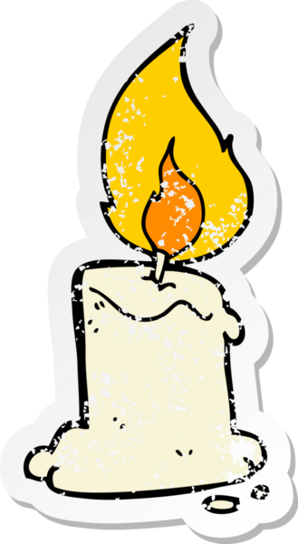 Bir insan tarafından çizilmiş karikatür mumunun sıkıntılı çıkartması.