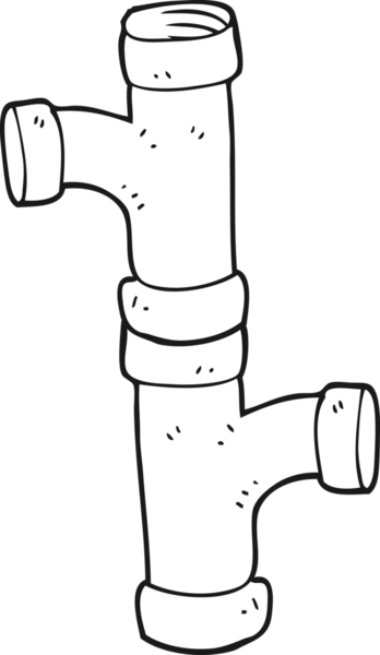 Bir insan tarafından çizilmiş siyah beyaz bir karikatür boru.