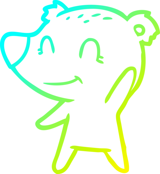 Bir insan tarafından çizilmiş dost canlısı bir ayı çizgi filmi.