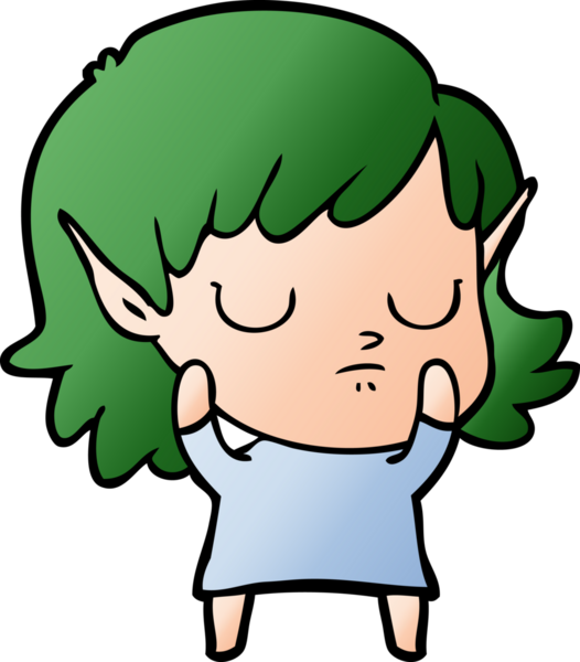 Bir insan tarafından çizilmiş bir elf kızı.