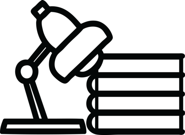 lamba ve çalışma kitapları simgesi bir insan tarafından çizilmiş