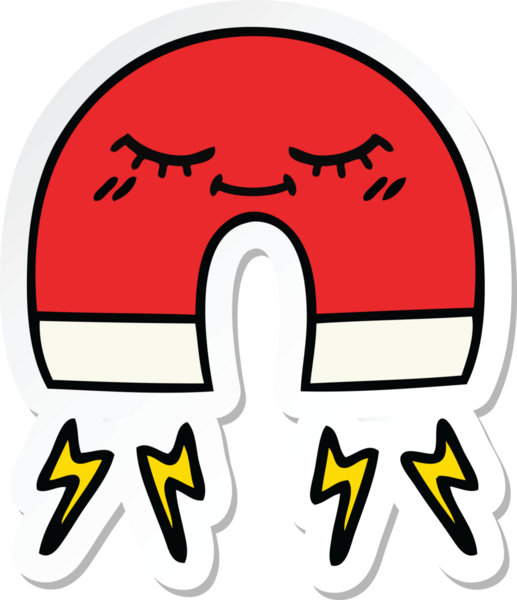 Bir insan tarafından çizilmiş şirin bir çizgi film mıknatısı etiketi.