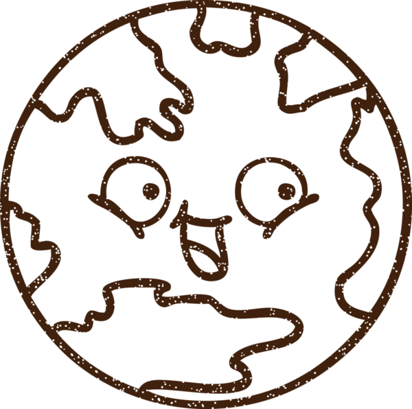 Bir insan tarafından çizilen Dünya Kömür Çizimi