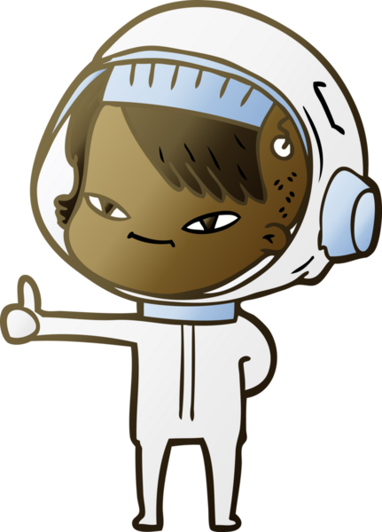 Bir insan tarafından çizilmiş astronot kadın.