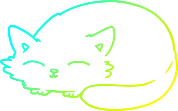 Bir çizgi film kedisinin insan tarafından çizilmiş soğuk çizgi çizimi