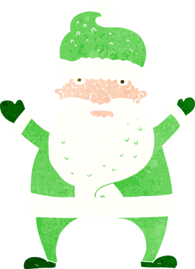 Bir insan tarafından çizilmiş çirkin Noel Baba.