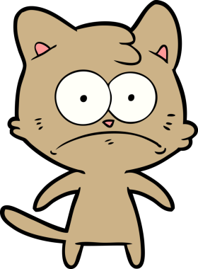 bir insan tarafından çizilmiş sinirli bir kedi.