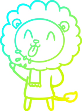 Bir insan tarafından çizilmiş mutlu çizgi film aslanı çizimi.