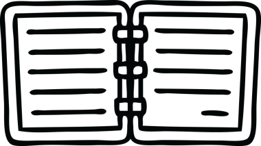 Bir insan tarafından çizilmiş bir not defterinin çizgi çizimi