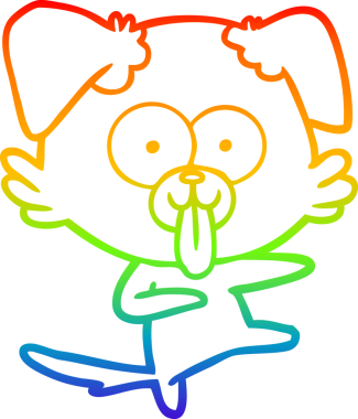 Bir insan tarafından çizilmiş dilli çizgi film köpeğinin çizimi.