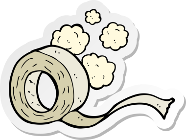 Bir insan tarafından çizilmiş bir karikatür kasetinin etiketi.